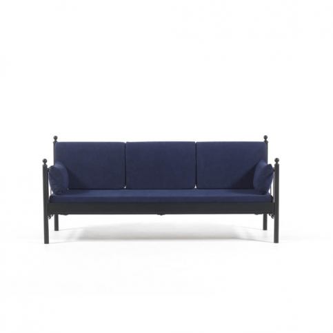 Tmavě modrá třímístná venkovní sedačka Lalas DK, 76 x 209 cm - Bonami.cz