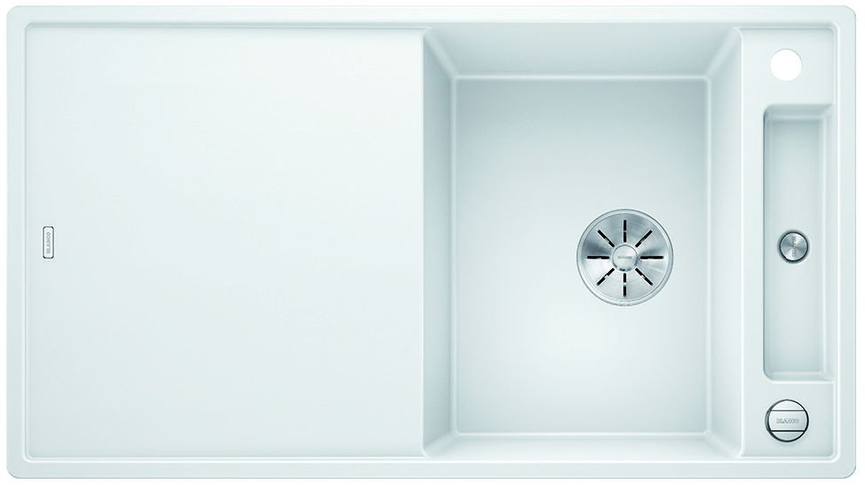 Granitový dřez Blanco AXIA III 5 S-F InFino bílá + skleněná krájecí deska a excentr 523234 - LooMAH.cz