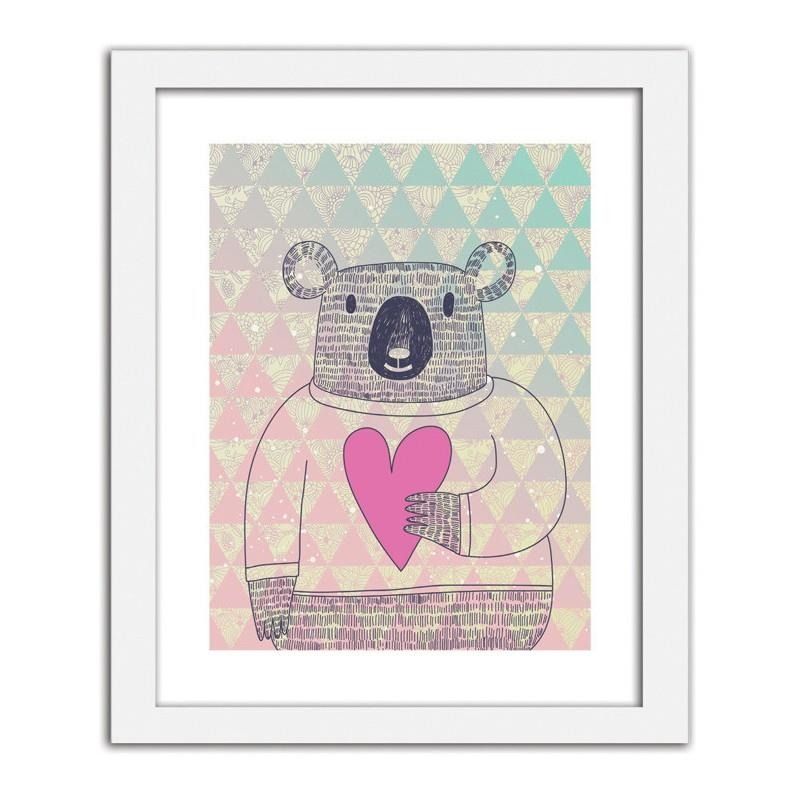 CARO Obraz v rámu - Teddy Bear With A Heart 30x40 cm - GLIX DECO s.r.o.
