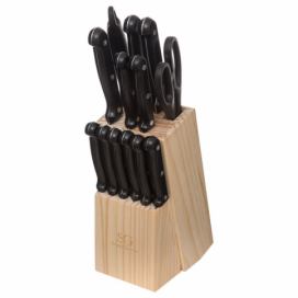 Emako Kuchyňská sada kovové nožů v dřevěném bloku, 14.5x10.8x10 cm