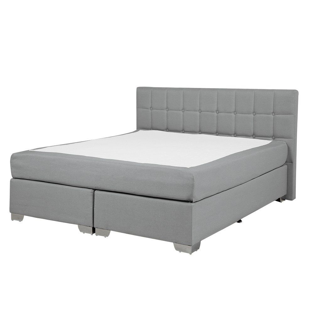 Luxusní kontinentální postel v elegantní světle šedé 140 x 200 cm ADMIRAL - Beliani.cz