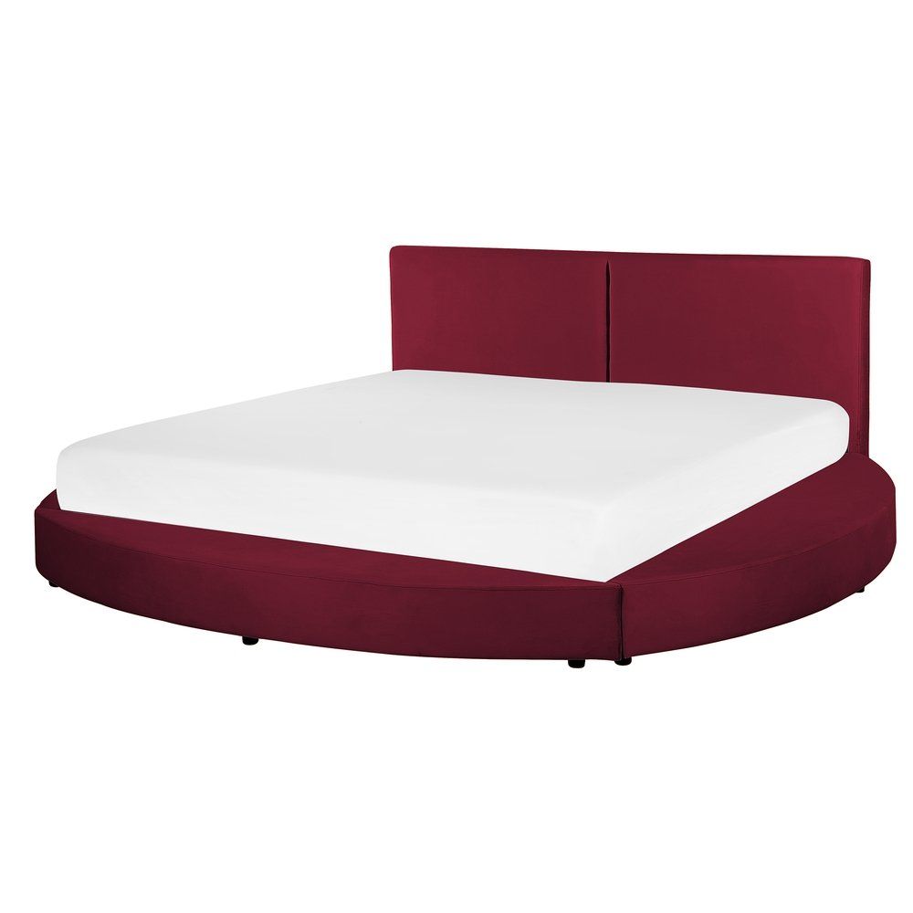 Čalouněná sametová postel v červené barvě 180x200cm LAVAL - Beliani.cz
