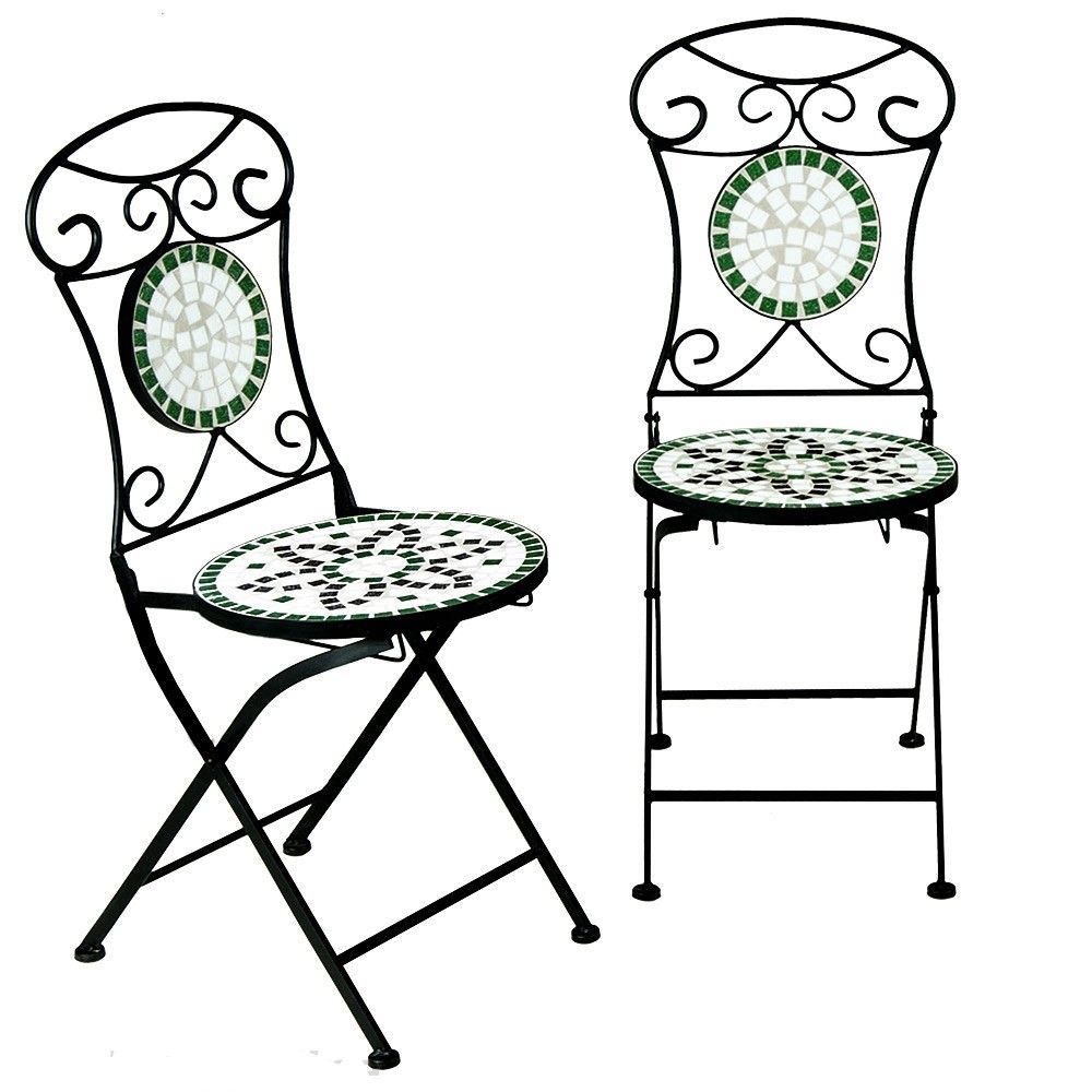 Kovová židle s mozaikou 2ks D0421 Dekorhome - DEKORHOME.CZ