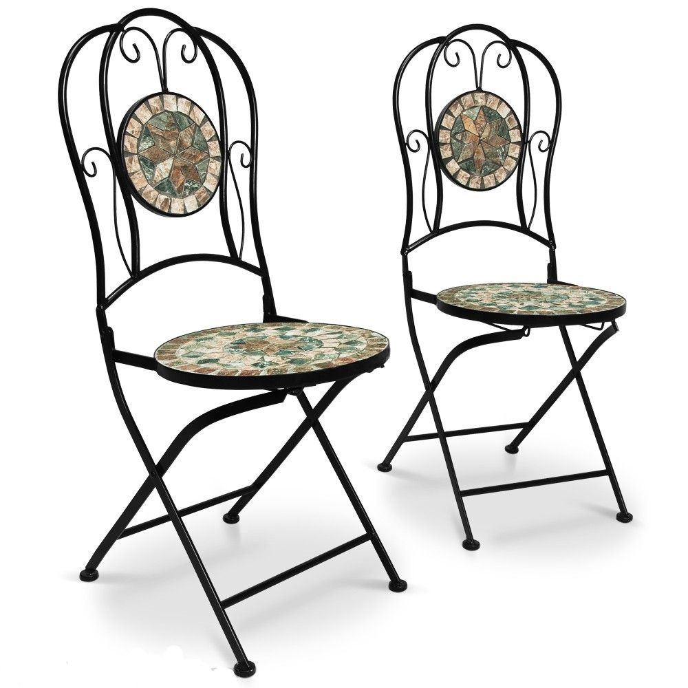 Kovová židle s mozaikou 2ks D3117 Dekorhome - DEKORHOME.CZ