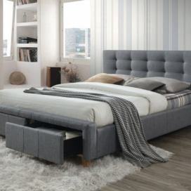Čalouněná postel ASCOT 160x200 šedá Mdum