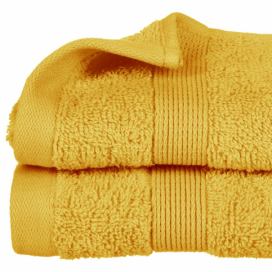 Atmosphera Bavlněný ručník na ruce v barvě okru, luxusní koupelnový ručník z bavlny s hustou osnovou