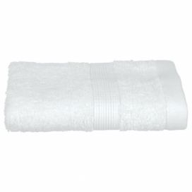 Emako Bílý koupelnový ručník na ruce s ozdobnou bordurou, měkký ručník z bavlny s hustou osnovou