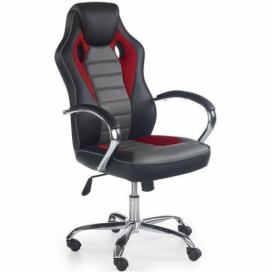 Halmar Herní židle SCROLL, černá/červená/šedá