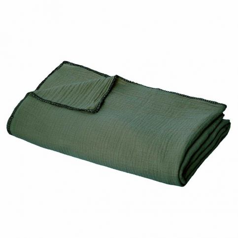 Emako Přehoz na postel tmavě zelené barvy, velikost 220 x 130 cm, ideální doplněk do - EMAKO.CZ s.r.o.