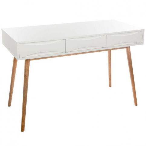 Atmosphera Créateur d\'intérieur Moderní konzolový stolek Aban, bílá barva + dřevo, - EMAKO.CZ s.r.o.