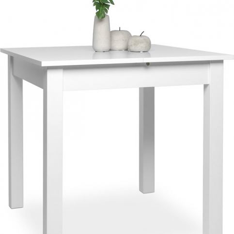 FARELA Jídelní stůl rozkládací, 120 cm, bílá, čtvercový, stúl pro 4 - 6 osob, moderní - M DUM.cz