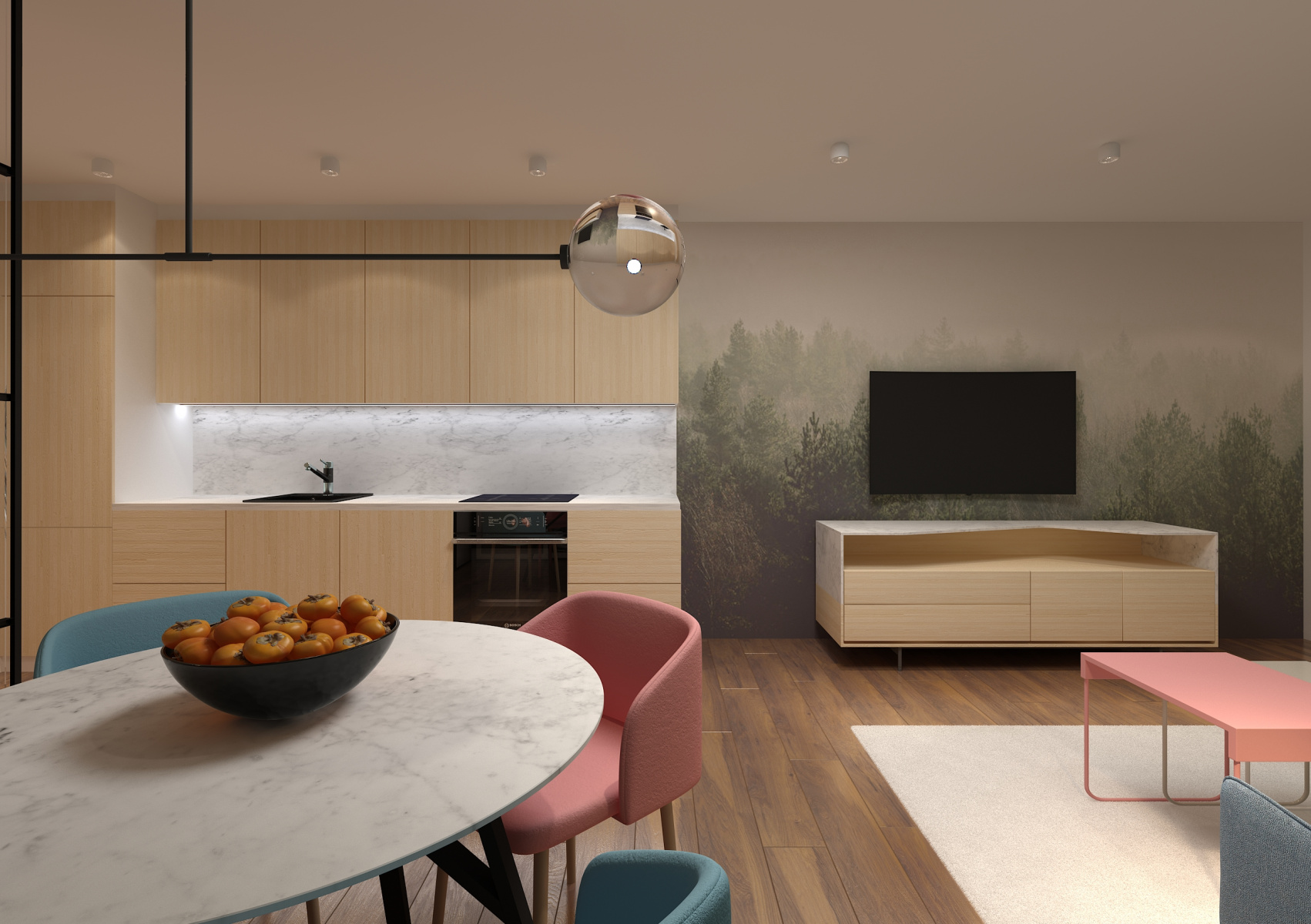 Kuchyně s obývací stěnou - Bnr Design