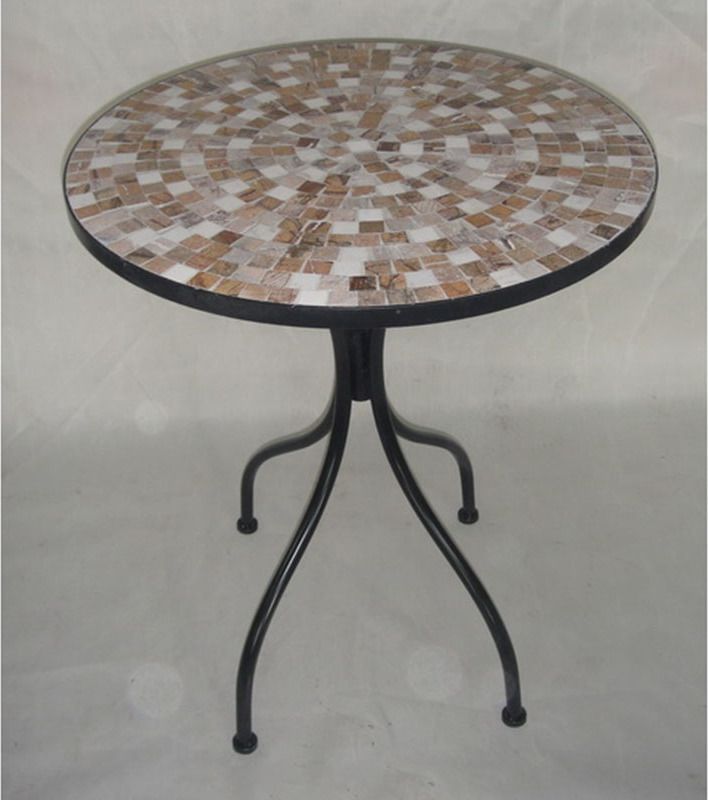Autronic Stůl kovový s mozaikovou deskou JF2206 - ATAN Nábytek