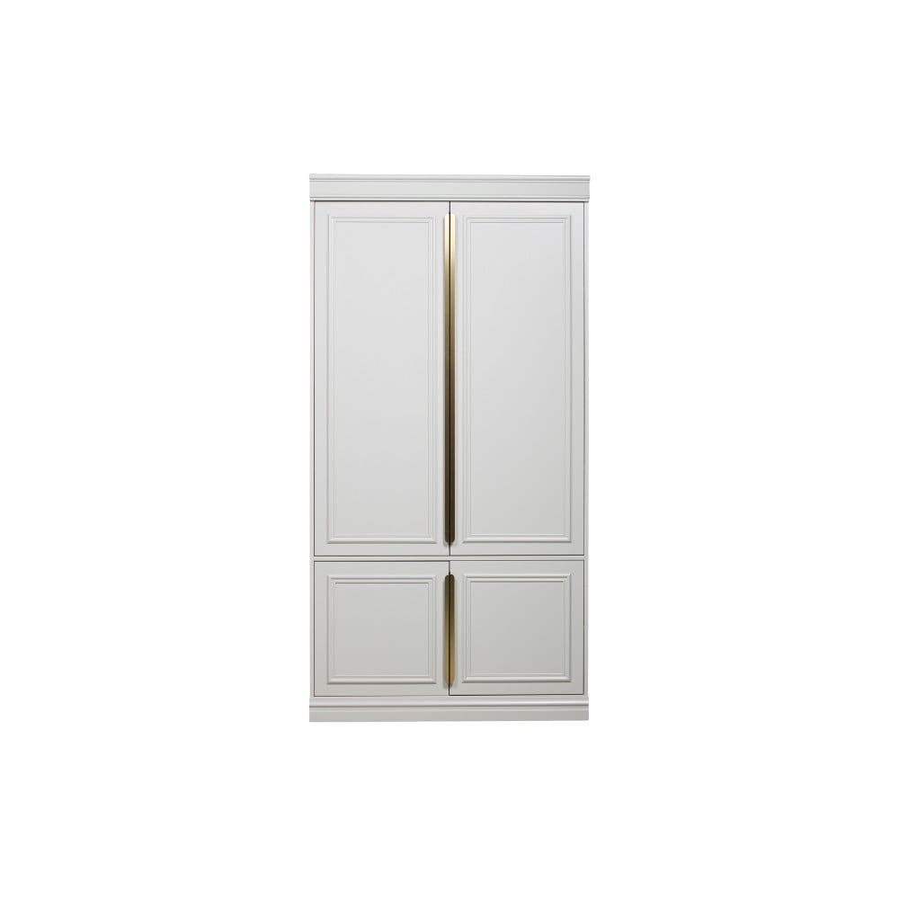 Světle šedá šatní skříň s pantovými dveřmi z borovicového dřeva 110x215 cm Organize – BePureHome - iodesign.cz