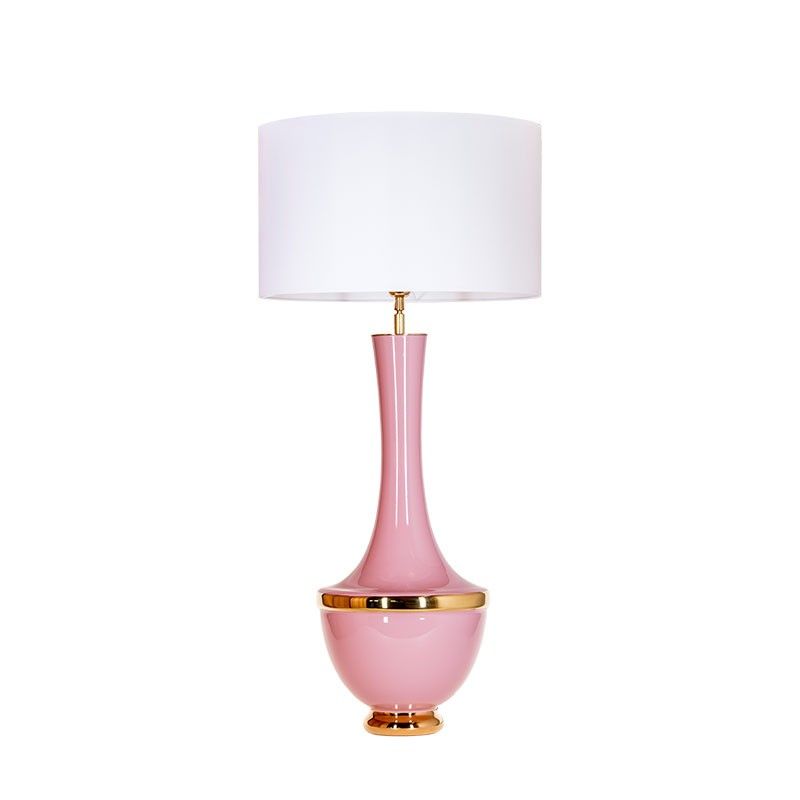 Vysoká stolní lampa TROYA - růžová barva 118 cm - Osvětlení.com
