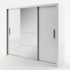 Casarredo Šatní skříň IDEA 01 bílá zrcadlo 250 cm