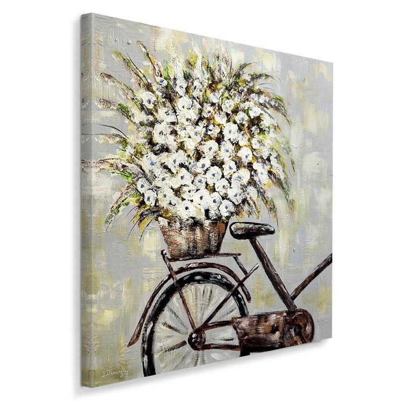 CARO Obraz na plátně - Flowers On A Bike 20x20 cm - GLIX DECO s.r.o.