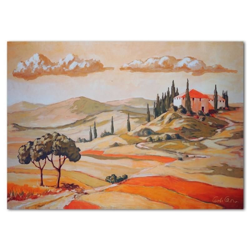 CARO Obraz na plátně - House On The Hills 40x30 cm - GLIX DECO s.r.o.