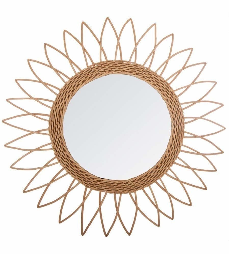 Zrcadlo v kulatém rámu zavěšné z přírodního ratanu ve tvaru značky Sun Atmosphera - EMAKO.CZ s.r.o.