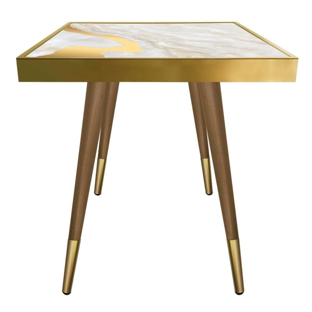 Příruční stolek Caresso Gold Marble Square, 45 x 45 cm - Bonami.cz