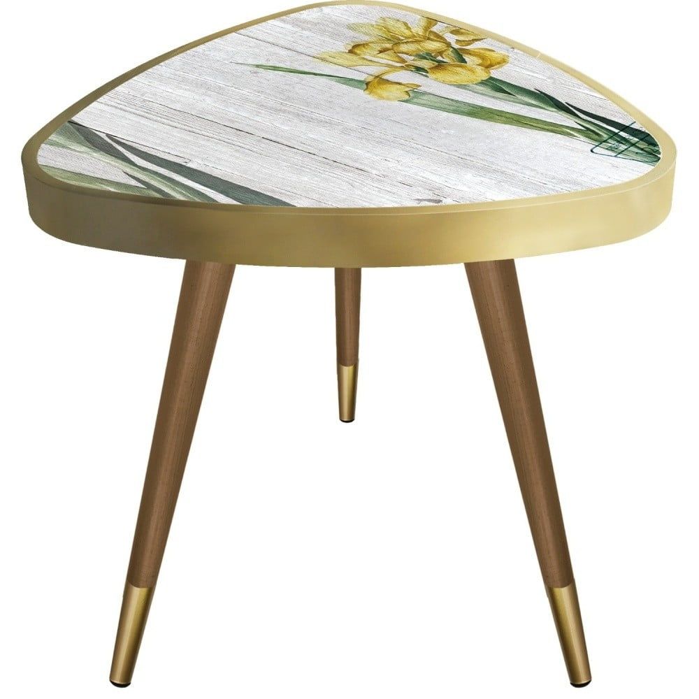 Příruční stolek Maresso Yellow Orchid Triangle, 45 x 45 cm - Bonami.cz