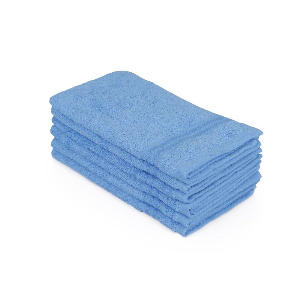 Sada 6 modrých ručníků do koupelny, 50 x 30 cm - Bonami.cz