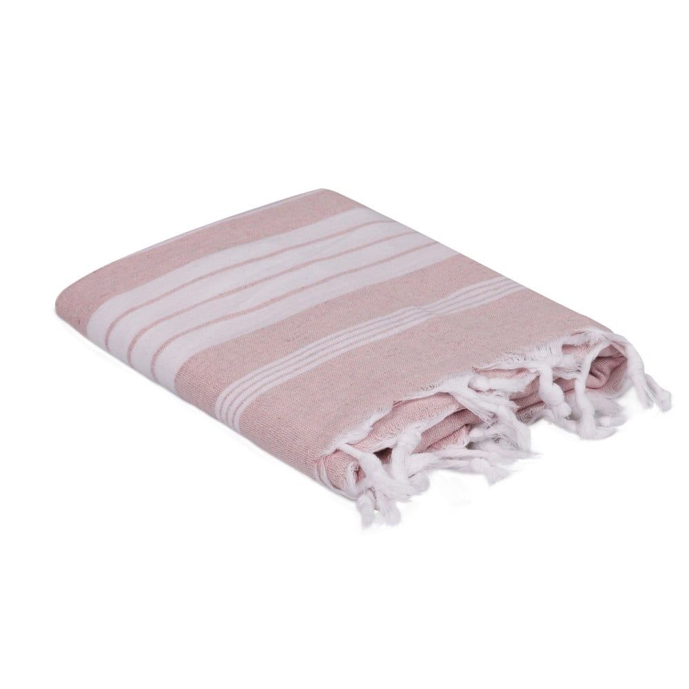Světle růžovo-bílý ručník, 170 x 90 cm - Bonami.cz