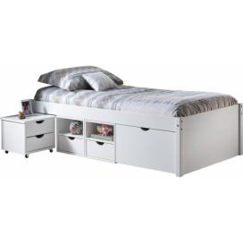 Multifunkční postel TILL 90x200 bílý lak Mdum