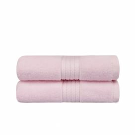 Sada 2 růžových ručníků do koupelny Mira, 90 x 50 cm