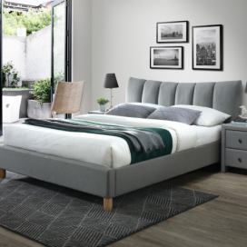  SANDY 2 postel 160 cm čalouněná šedou látkou