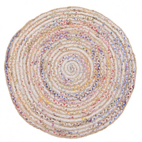 Barevný kruhový koberec z juty a bavlny InArt, ⌀ 90 cm - Bonami.cz