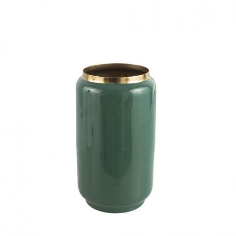 Zelená váza s detailem ve zlaté barvě PT LIVING Flare, výška 25 cm - Bonami.cz
