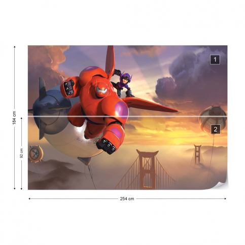 Fototapeta GLIX - Disney Big Hero 6 + lepidlo ZDARMA Papírová tapeta  - 254x184 cm - GLIX DECO s.r.o.