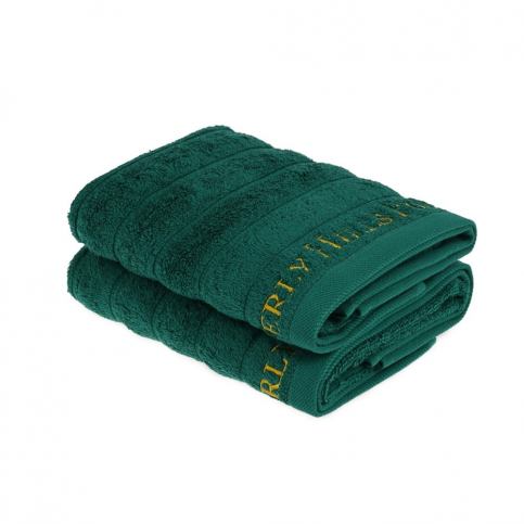 Sada 2 tmavě zelených ručníků na ruce, 90 x 50 cm - Bonami.cz