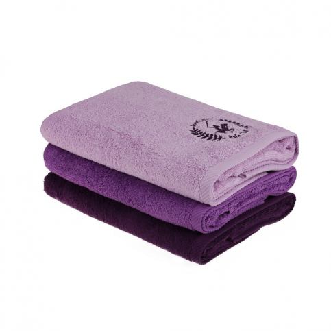 Sada 3 fialových ručníků, 140 x 70 cm - Bonami.cz