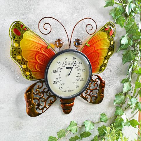 Nástěnná dekorace Motýl s teploměrem - Velký Košík