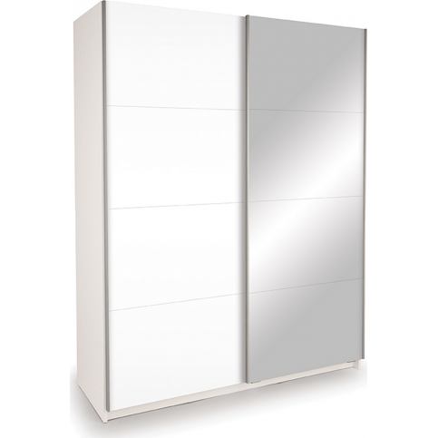 Skříň s posuvnými dveřmi DECOR 150 bílá/zrcadlo - M DUM.cz