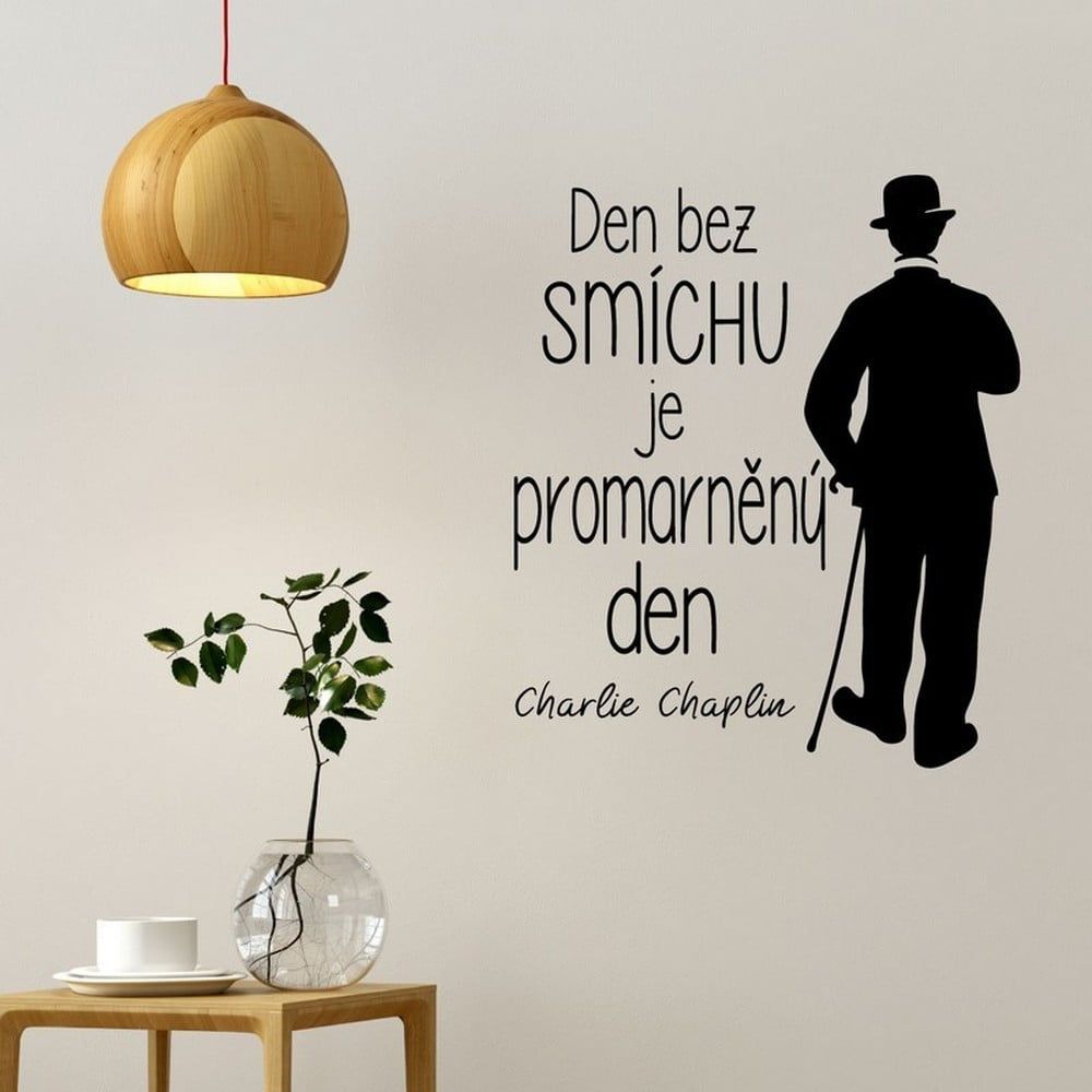 Samolepka na zeď s citátem Ambiance Charlie Chaplin - Bonami.cz