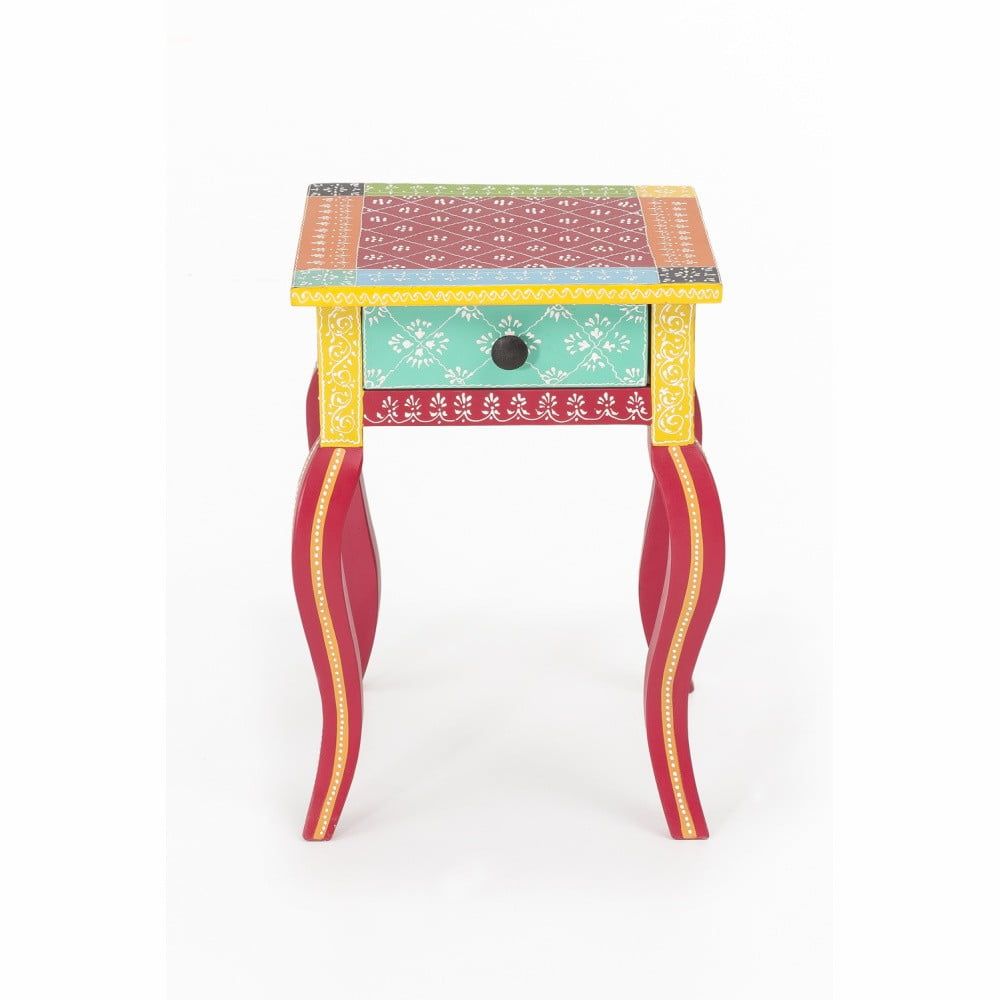 Noční stolek z akáciového dřeva WOOX LIVING India Colore - Bonami.cz