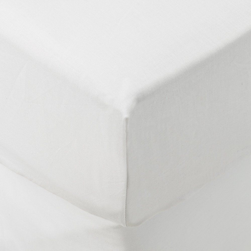 Atmosphera Bílé bavlněné prostěradlo s gumou 140x190 cm ideální na jednolůžko - EMAKO.CZ s.r.o.