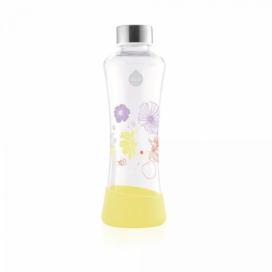 Žlutá láhev z borosilikátového skla Equa Flowerhead Daisy, 550 ml