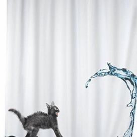Sprchový závěs Wenko Black Cat, 180 x 200 cm