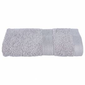 Atmosphera Malý koupelnový ručník na ruce s ozdobnou bordurou, měkký bavlněný ručník v módním odstínu taupe
