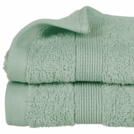 Emako Zelený ručník na ruce s ozdobnou bordurou, měkký koupelnový ručník v módním odstínu celadon