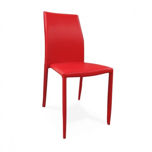 Červená jídelní židle s potahem z eko kůže Evergreen House Faux - Bonami.cz