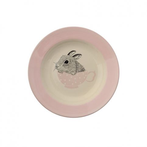 Růžový polévkový talíř z kameniny Bloomingville Nanna, ⌀ 25 cm - Bonami.cz