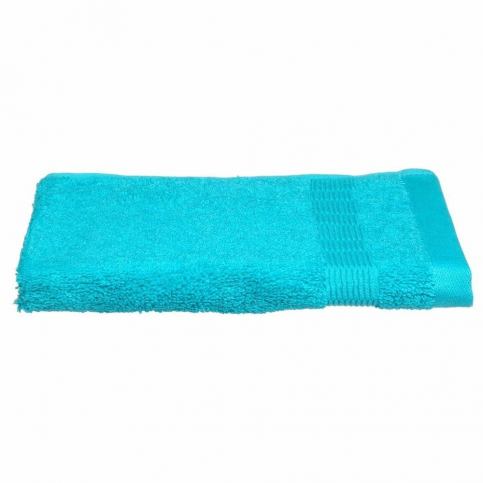 Emako Tyrkysový koupelnový ručník na ruce s ozdobnou bordurou, bavlněný ručník v intenzivním - EMAKO.CZ s.r.o.
