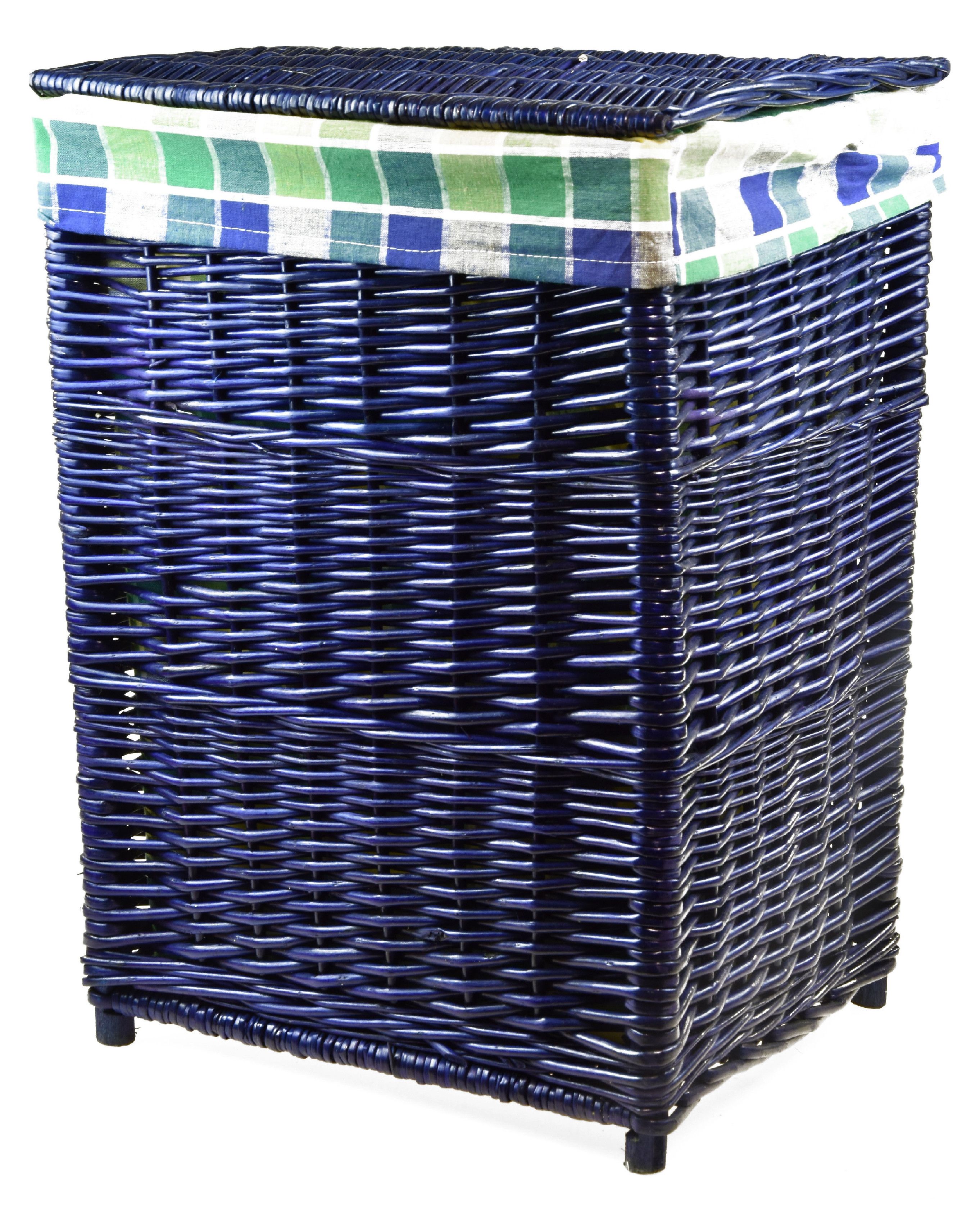 Vingo Proutěný koš na prádlo modrý Rozměry (cm): 44x40, v. 59 - Vingo