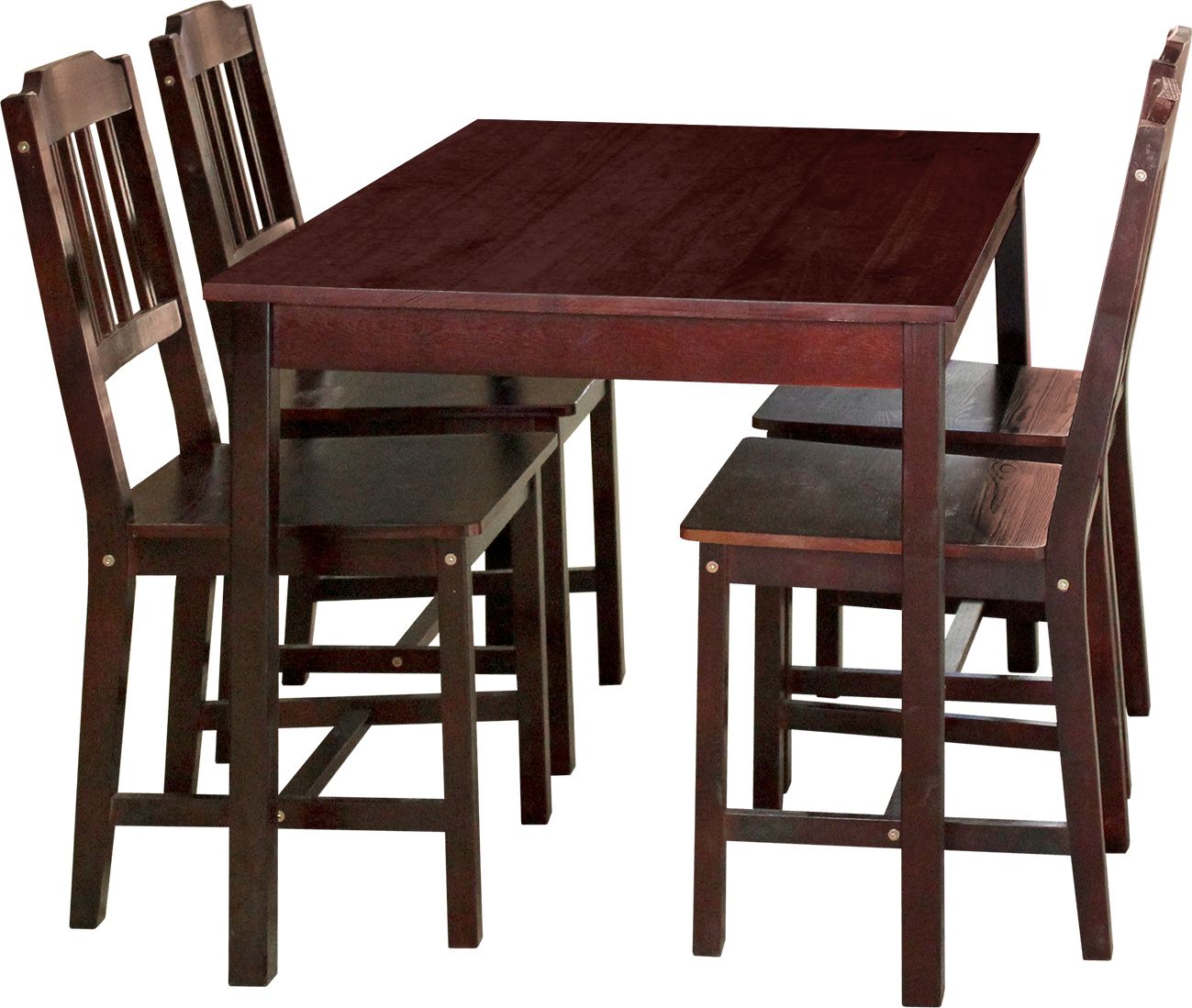 Stůl + 4 židle 8849 tmavohnědý lak Mdum - M DUM.cz