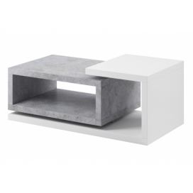 Konferenční stolek Bota 97 z wnekami 120 cm Bílý / beton colorado